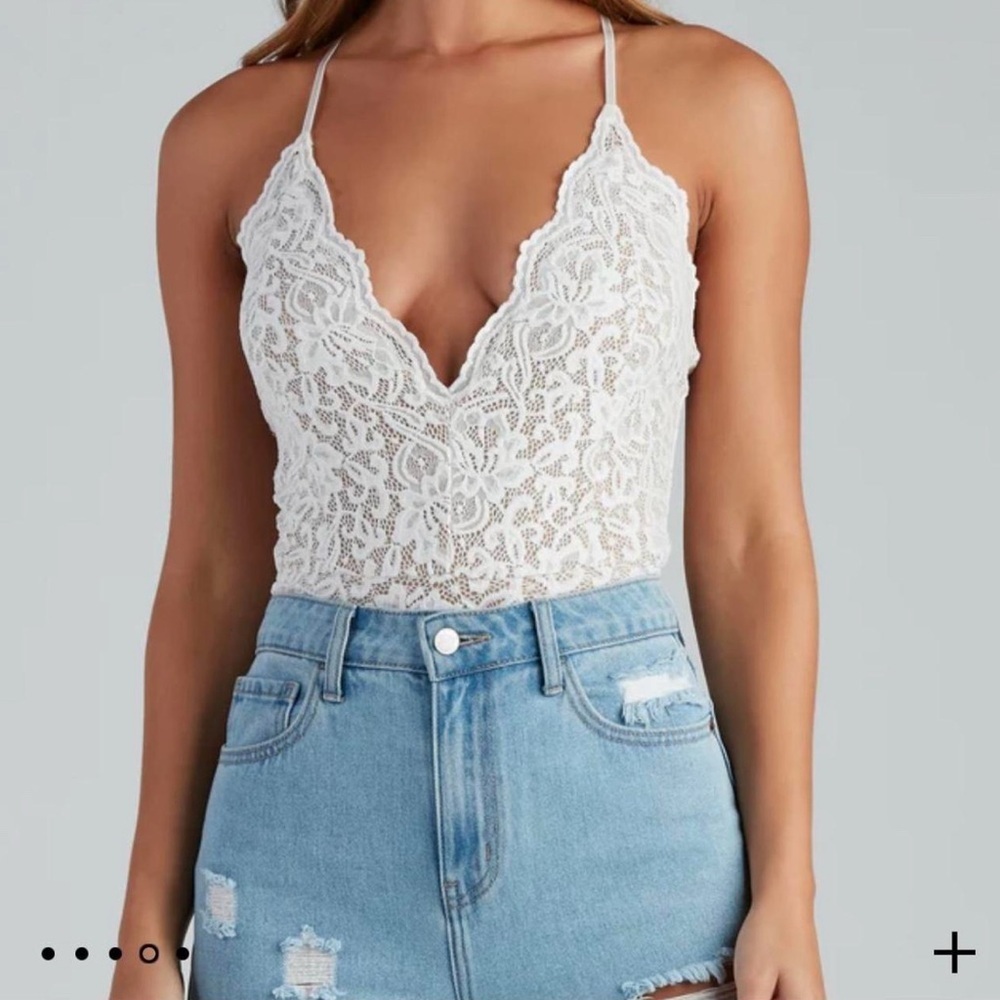 Windsor Cream Lace Bustier Bodysuit